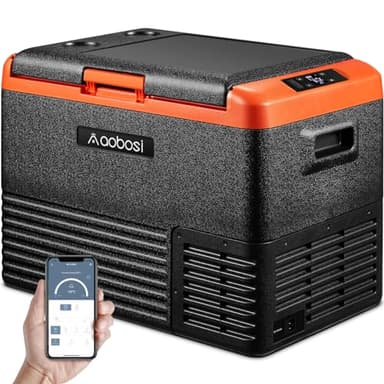 AAOBOSI glaciere a compression,glaciere electrique, glaciere voiture 40L pour stocker des boissons et de la nourriture,-20°C - 20°C, 12/24V,glacière voiture avec contrôle WIFI et contrôle tactile LED