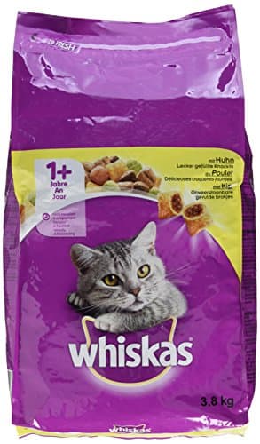 Whiskas - Croquettes +1 au Poulet pour Chat - 3,8Kg (l'emballage peut varier)