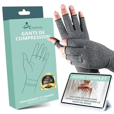 Almafeel® Super Pack Gants de Compression au Cuivre | Soulage Arthrite, Tendinite, Canal Carpien, Douleurs Articulaires | + Guide Bien-Être Mains Inclus | Unisexe & Confortable (M)