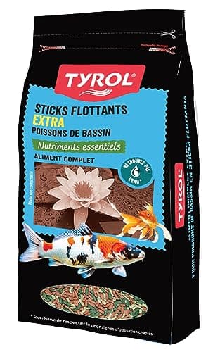 Tyrol - Sticks Extra Flottant pour Poissons - Nourriture Poisson Bassin - Nourriture pour poissons rouges & carpes koï à base de nutriments, minéraux & vitamines - Nourriture Poisson Rouge Sac 2L