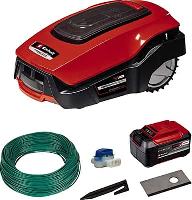 Einhell Robot Tondeuse FREELEXO 1200 LCD BT Power X-Change (18 V, 1200 m², application Bluetooth) Livré avec Kit d'installation et Batterie 5,2Ah