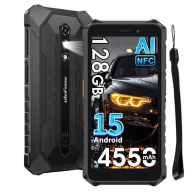 Ulefone Rugking 2 Pro Android 15 Téléphone Portable Incassable, 4G Ruggedisé Débloqué 8GB+128GB/2To,Écran 5.45'' 90Hz Smartphone Incassable,13MP, IP69K Résistant à l'eau/3 Slot/GPS/NFC/OTG/Gemini AI