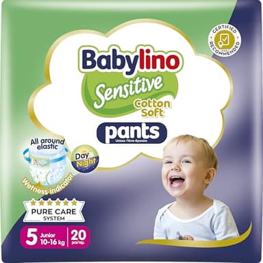 Babylino Sensitive Cotton Soft, 20 Couches Culottes, Taille 5 (10-16 Kg)