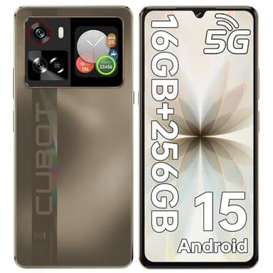 CUBOT X100 Smartphone 5G Android 15, 6.88'' 120Hz, 16GO+256GO Telephone Portable MTK 7025, 64MP+16MP, 5100mAh/33W Téléphone Gaming, 1.72" Écran Arrière, 5G Dual SIM/NFC/Face ID/Deux Haut-parleurs