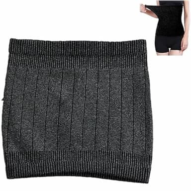 Hiver Anti-Froid Chaude Reins Ceinture Lombaire Chauffante, Hiver Ceinture Lombaire Thermique, Anti-Froid Bande, Abdominale Maintien Élastique, pour Femmes et Hommes (Noir Gris)