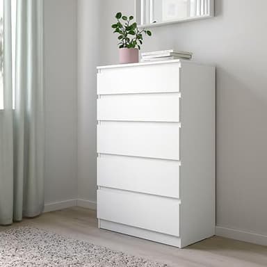 Ikea Kullen Commode, coffre à tiroirs, meubles de chambre à coucher – Coffre à 5 tiroirs en blanc