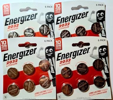 Energizer CR2032 3 Volt Pile Batterie Rechargeable, 4Units de 2032 6-Count