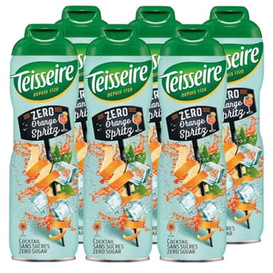 Teisseire Orange Spritz Zero - Pour boissons rafraîchissantes sans alcool au goût authentique de cocktail orange éclaboussée - 6 x 600 ml 100.00ml (Lot de 6)