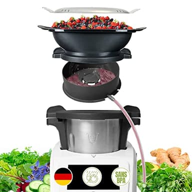 MixFino Extracteur de Jus à Vapeur pour Monsieur Cuisine Connect, Smart & Trend - Accessoire pour Jus Sains et Sirops Maison, Préserve les Vitamines, Qualité Allemande