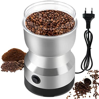 Moulin à Café Électrique 300ml Moulins multifonctionnels，Moulin a graines Quatre lames en acier inoxydable pour un broyage fin et efficace，Pour moudre les grains de café, épices,les graines de lin etc