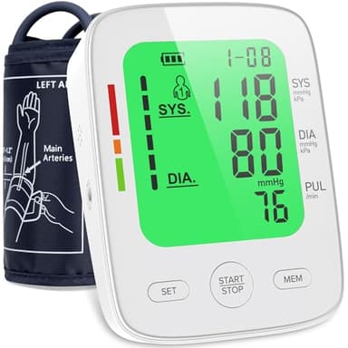 Machine de pression artérielle médicale à domicile, moniteur de pression artérielle à manches larges, moniteur numérique à cristaux liquides 2 * 99 jeux de mémoire | Moniteur de fréquence cardiaque