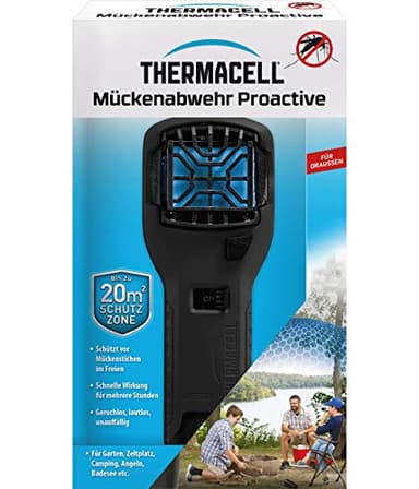 Thermacell Proactive Répulsif Anti-moustiques Idéal pour Les activités de Plein air comme Le Camping, la pêche ou la Chasse Noir