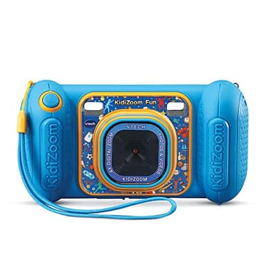 VTech - KidiZoom Fun Bleu, Appareil Photo Numérique Enfant 9 en 1, Photos et Vidéos, Écran Couleur, Filtres, Cadres et Effets Rigolos, Cadeau Enfant de 3 Ans à 10 Ans - Contenu en Français