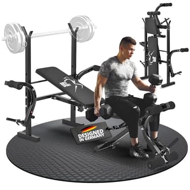 ArtSport Banc de Musculation Multifonction ProfiGym1000 Pliable et réglable en 4 Positions - avec Support pour haltères Longs, Barre curl pour Les Jambes et Butterfly — Banc incliné Banc Plat