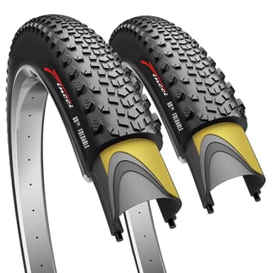 Fincci Pneus Gravel 700x40c (42-622) Paire Pliable, Protection Anti-Crevaison Nylon, 60 TPI – Lot de 2 Pneus. Idéal pour Vélo Tout Chemin VTC, Gravel et Voyages à Vélo, Grip et Confort Hors Route