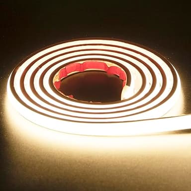 pcning COB Ruban LED 2M Autocollant IP67 Etanche 220V 230V Puissant avec Prise, 2 Metre Bandeau de LED Blanc 4000K 220 Volt Interieur Exterieur (2, Blanc)