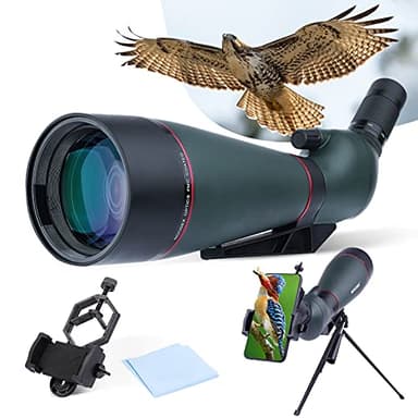 NOCOEX Longue Vues 25-75x 100mm étanche HD avec trépied, étui de Transport, Objectif FMC pour l'observation des Oiseaux, la Chasse, Le Tourisme en Plein air Vert