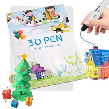 Livre de dessin avec impression de stylo 3D, réutilisable, coloré, 40 motifs, pochoir en papier épais avec une plaque transparente, livre de pochoirs de graffiti 3D pour enfants, outils