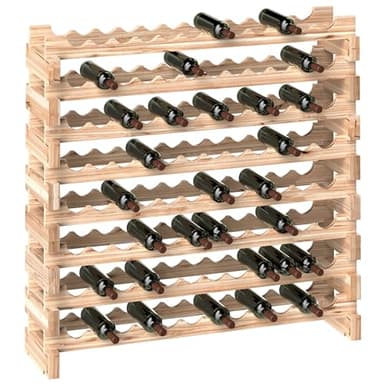 HOMCOM Casier à Bouteilles pour 96 Bouteilles, étagère à vin avec 8 Niveaux modulable et superposable, casier à vin en Bois de Sapin Massif, pour Cave, Bars, sous-sols, 114×28×113,5cm, Bois Naturel