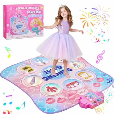 Gleamkid Tapis de Danse pour Fille, Tapis Danse à 9 flèches, Tapis Musical Enfant avec 3 Modes de Jeu, Musique intégrée, Cadeaux d'anniversaire pour Filles de 3 à 12 Ans
