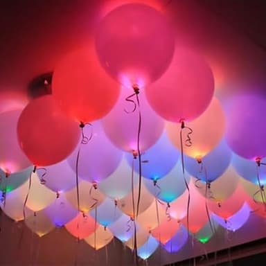 Lot de 48 ballons à DEL lumineux pour décoration de fête, mariage, anniversaire d'enfant (taille M, 6, nombre de ballons)