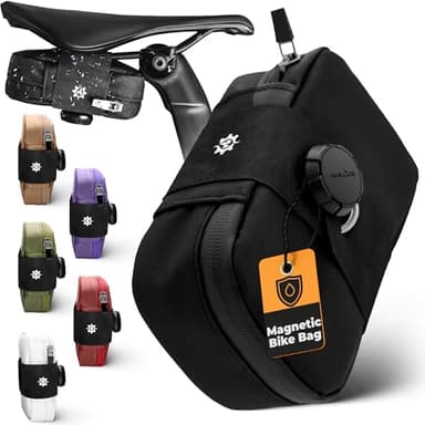 Lumiere & Co. Falcon de Sacoche magnétique – 0,69 L | 15 cm x 9 cm x 5 cm | Design Minimaliste élégant, Fixation Rapide par Boucle magnétique | Sacoche de vélo (Noir, Grande Taille)