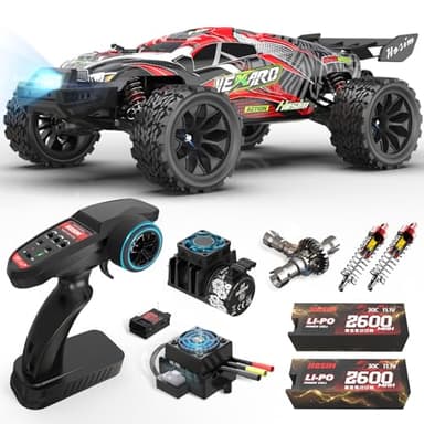 Hosim Voiture radiocommandée 1:8 sans balais pour adultes, 3S 11,1 V 2600 mAh Lipo, 80 km/h, voiture télécommandée rapide, 4WD RC Car Offroad étanche tout terrain, Hobby Large RC Monster Truck pour