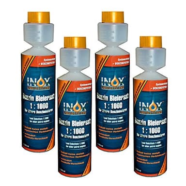 INOX® Essence Substitut de Plomb 1 : 1000, Additif carburant pour les moteurs à essence - 4 x 250 ml