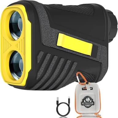 Télémètre Golf Laser, 600M Télémètre Chasse Précision ±0,5m avec Chargement USB et Compensation de Pente, Grossissement 6X pour Chasse et tir à l'arc, l'escalade, IP54 Étanche