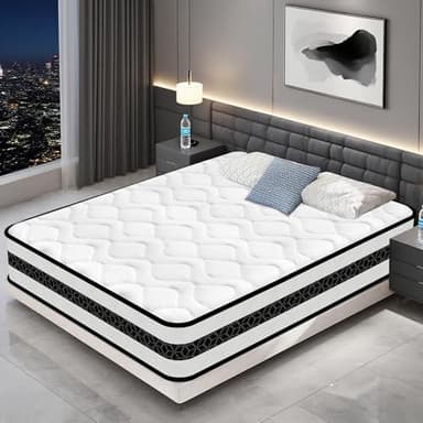Matelas 140 x 190, Ép 30 cm, Matelas à Ressorts Ensachés et à Mémoire de Forme, Certifié Oeko-Tex, 9 Zones de Soutien Différencié, Hypoallergénique, Respirant, Amélioration de la Qualité du Sommeil