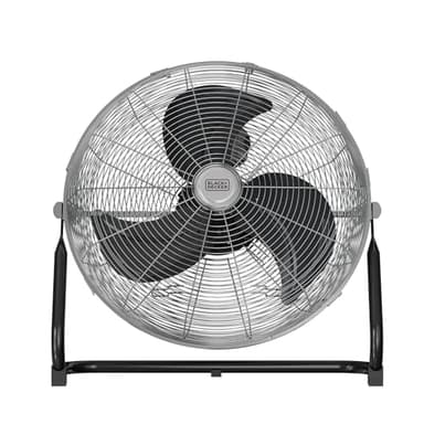 BLACK+DECKER - Ventilateur de Sol 120W | 3 Vitesses | Diamètre 45cm | 3 Pales en Métal | Inclinaison Réglable | Base Antidérapante | Poignée de Transport | Grille Amovible | Organisateur de Câble