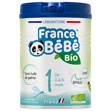 FRANCE BéBé BIO - Lait infantile pour bébé 1er âge en poudre 0 à 6 mois - Lait fabriqué en France - BIFIDUS - SANS HUILE DE PALME - 800g