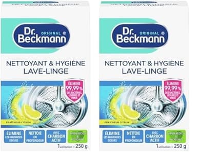 Dr. Beckmann Nettoyant & Hygiène Lave-Linge | Désinfecte et élimine durablement les mauvaises odeurs | 250g (lot de 2)