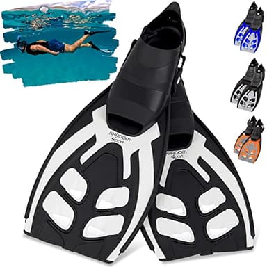 Khroom® Taille 36-47 Palmes de plongée en apnée réglables pour Adultes | La Meilleure qualité Made in Italy | Palmes de plongée, Palmes de Natation (Blanc, 36-41)