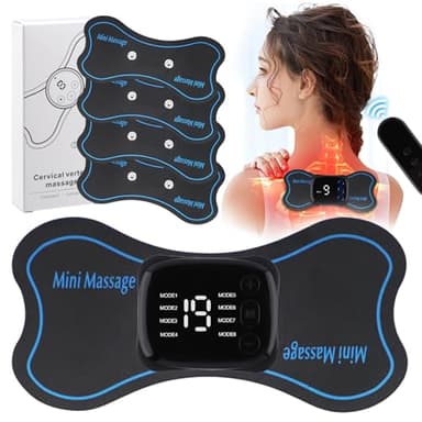 Lot de 2 mini appareils de massage électrique pour la nuque, le corps et les épaules, soulagement de la douleur pour bras, cou, dos, taille et jambes, 6 tampons