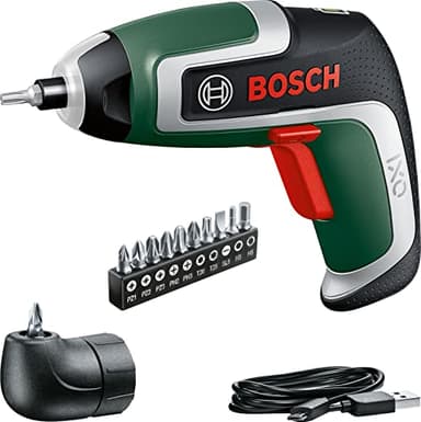 Bosch Visseuse compacte sans fil IXO Kit (7e génération ; 3,6 V ; 2,0 Ah ; 5,5 Nm ; adaptateur de renvoi d'angle incluse ; câble micro-USB ; visse jusqu'à 190 vis; livré dans un carton)