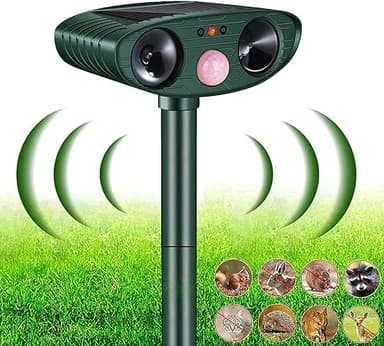 Repulsif Chat Solaire, Repulsif Chat Ultrason Exterieur & Répulsif Ultrason Anti Rongeurs Étanche avec Détecteur de Mouvement, Animaux de Jardin Répulsif Chat pour Anti Chats Chiens Souris Ratons