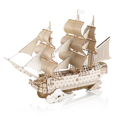 Comfoyar Puzzle 3D Bateau à Voile, Maquette en Bois a Construire Adulte, Bricolage de Construction Bois, Kit Artisanat DIY, Cadeaux Noël Anniversaire Saint Valentin pour Homme Femmes