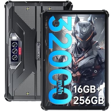 OUKITEL RT7 Tablette Incassable - 32000mAh/33W Batterie, 16GO + 256GO/TF 1TO Tablette Antichoc, 10,1 Pouces FHD+ IPS Tablette Durcie Android 13, Caméra 48MP+32MP, Tablette Double SIM/5G WiFi/GPS/OTG