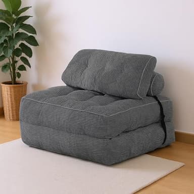 Fabulcozy Canapé-Lit 4-en-1 Convertible Pliable - Fauteuil, Fauteuil Convertible Canapé lit 1 Place Idéal Petit Espace, Salon ou Chambre(Gris)