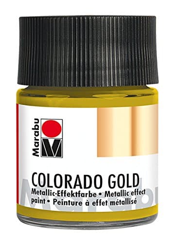 Marabu Colorado Gold 12640005793 Peinture à effet métallisé à base d'eau, résistante à la lumière, aux intempéries, séchage rapide, pour pinceau et tapoter sur les surfaces absorbantes
