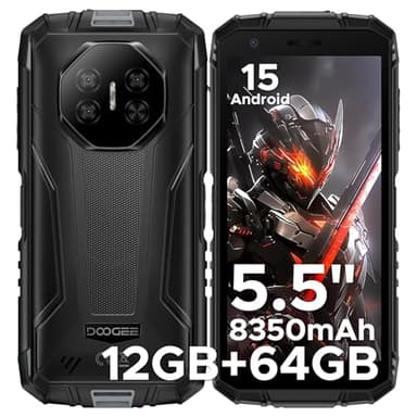 DOOGEE Fire 3 Smartphone Incassable Android 15, Batterie 8350mAh,UNISOC SC9863A Telephone Portable Incassable,5.5"IPS HD+,12Go+64Go/2To,13MP+8MP Téléphone Incassable,IP69K/Widevine L1/Face Unlock/NFC