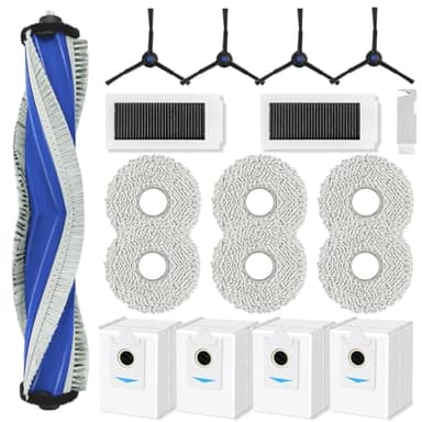 SpeHiate Accessoires pour ECOVACS DEEBOT X5 Omni Robot Aspirateur, Pièce de Rechange pour ECOVACS X5 Pro avec 1 Brosse Principale, 2 Filtres HEPA, 6 Serpillère, 4 Sac à Poussière, 4 Brosses Latérales