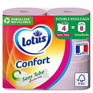 Confort - Papier toilette sans tube - 4 rouleaux = 8 x20