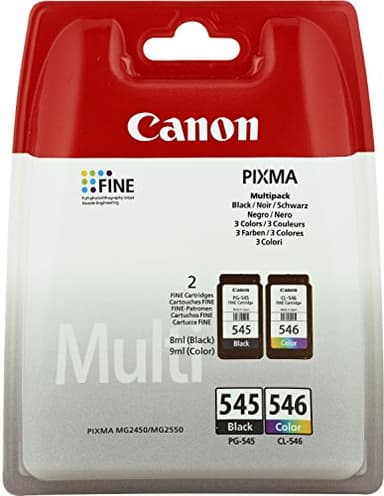 CANON PG-545 / CL-546 - Encre noire et couleur - Capacité standard : 180 SS - Couleur : 180SS - Lot de 2 - Blister sans alarme