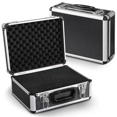 Peak Tech P 7300 - Mallette Robuste Universelle pour Instruments de Mesure, en Aluminium, Compartiment à Outils, Rembourrage en Mousse, Verrouillable, Anti-Poussière, M - 320 x 250 x 150 mm