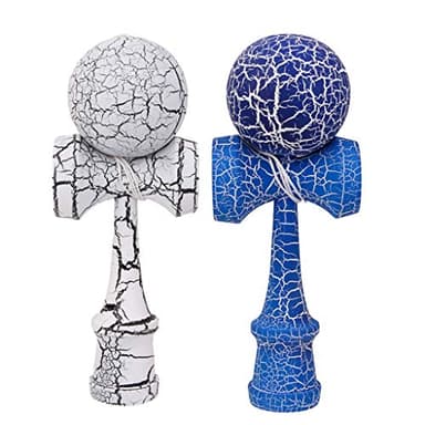 B Baosity 2 pcs Kendama de Bois d'Hêtre Jeu d'Adresse Japonais, Blanc et Bleu
