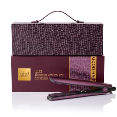 ghd - Coffret lisseur cheveux ghd Gold - Fer à lisser Professionnel (Bordeaux) Vanity inclus - Cheveux plus lisses, 65% plus brillants, sans dommage - Lisseur boucleur, idéal tous types de cheveux