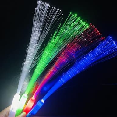 Bâton Lumineux en Fibre,Bâton Lumineux LED Mariage,Baguettes Lumineuses à Fibre Optique,Batons Lumineux LED Colorés,Bâtons Lumineux en Fibre Optique pour Mariage,Concert,Anniversaire,Noël Fête