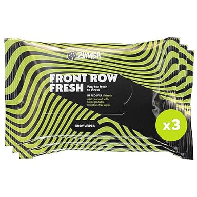 ZUMBA Lingettes Nettoyantes Corps Hypoallergénique Sans Alcool - Lot de 3x20 (60 Lingettes Humides 295x175mm) pH Neutre - Nettoie, Rafraîchit, Hydrate - Lingette Sans Parfum: Fitness et Soins Intimes